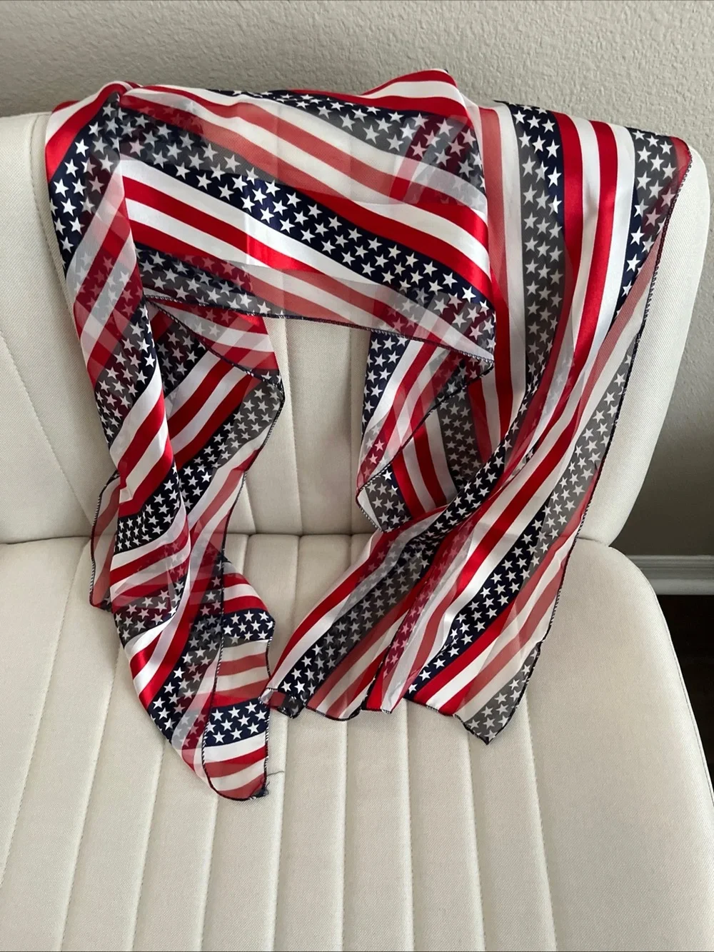 Estate Red White and Blue Star Stripe Scarf